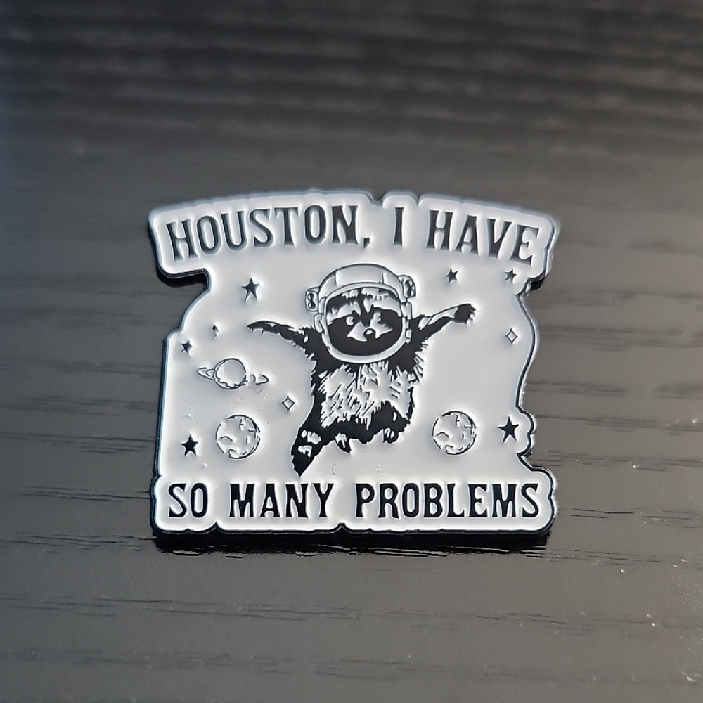 Raccoon Space-Themed Funny Enamel Pin